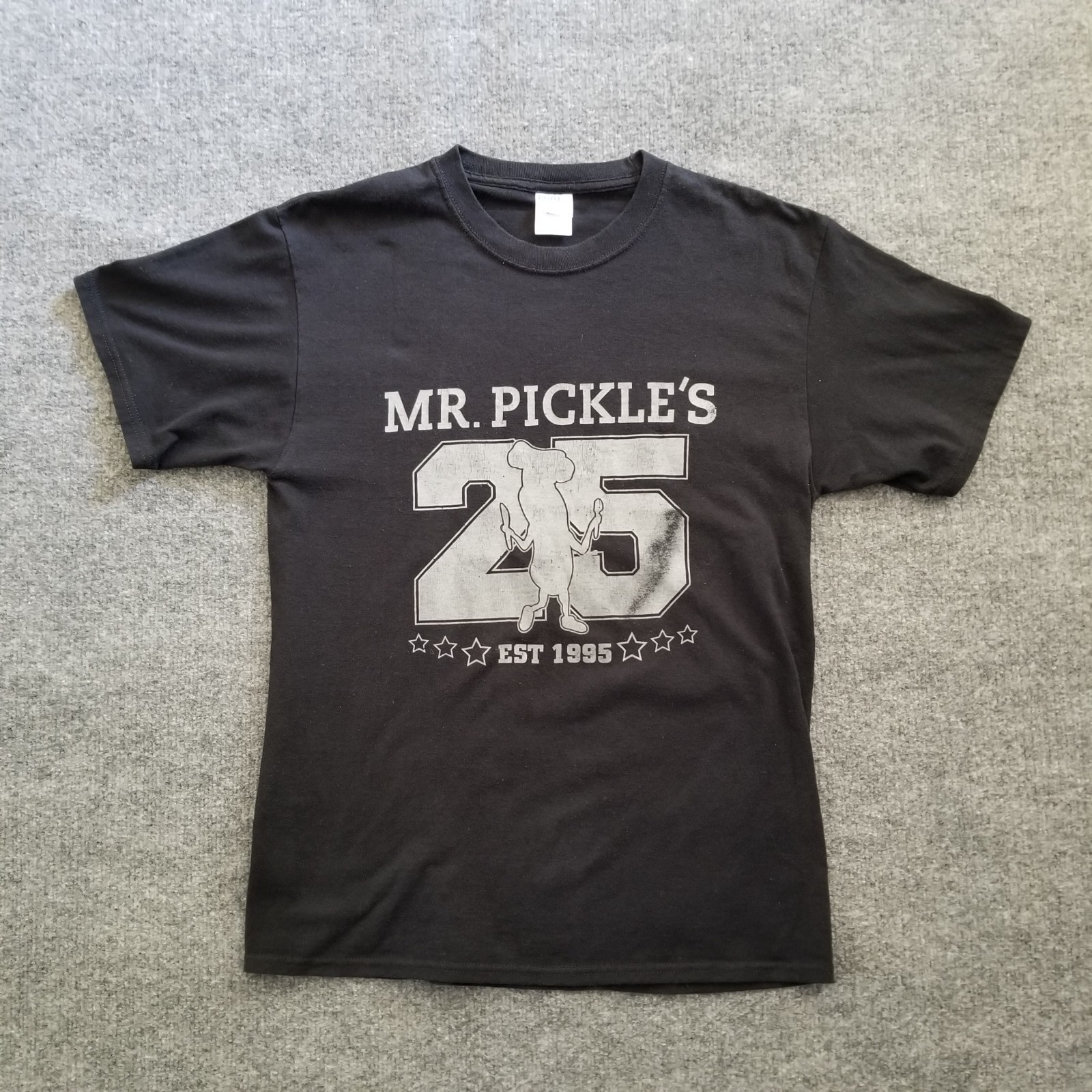 Mr. Pickles Sandwich Shop Men T-Shirt Medium Black 25 Est 1995 Logo Port & Co. *