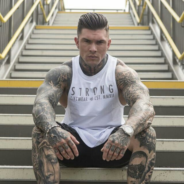 Mens Tank Tops Gym Muscle Tee Fitness Workout Bodybuilding Shirt Sleeveless Vest