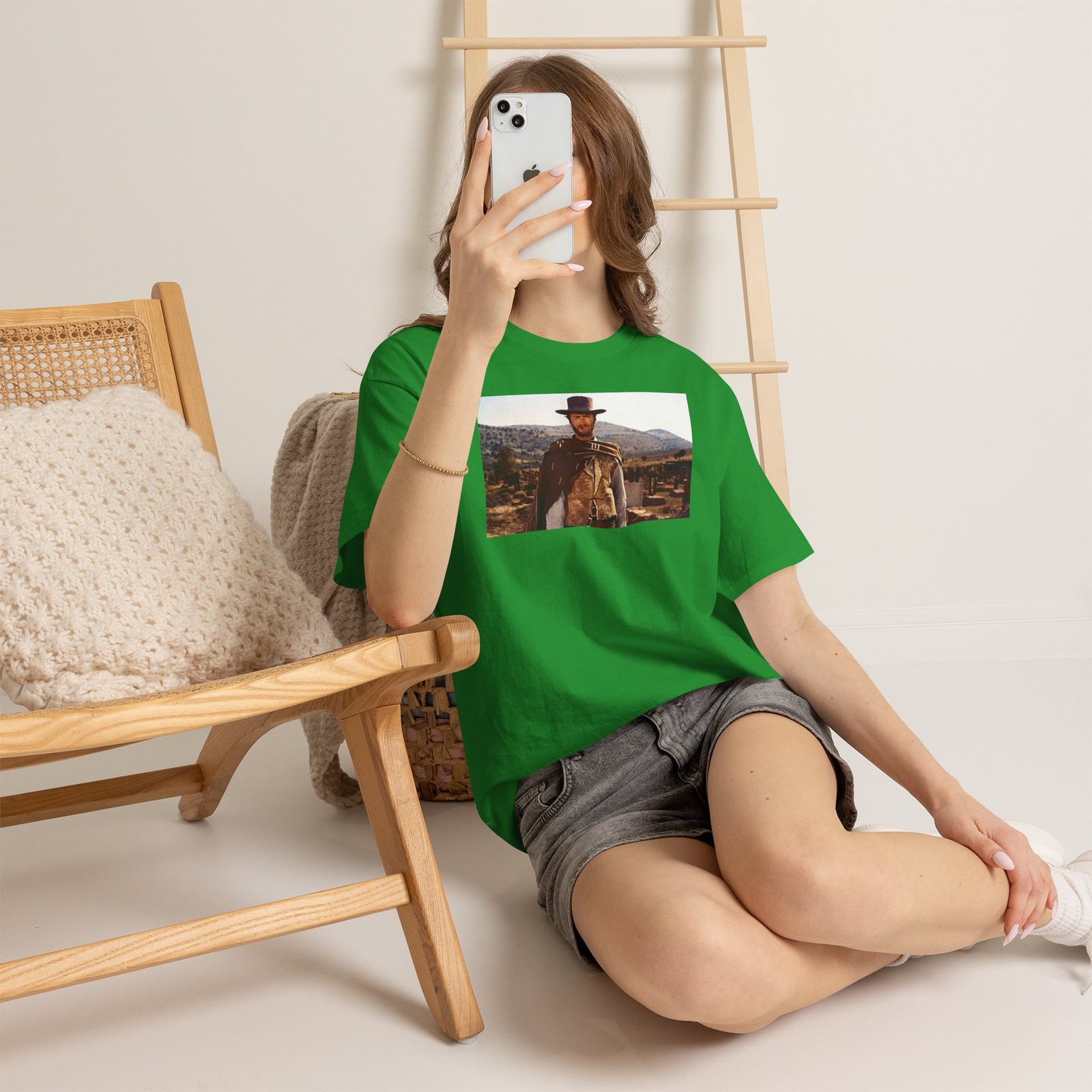 T Shirt, The Man with No Name, Clint Eastwood, Spaghetti westerns, poncho