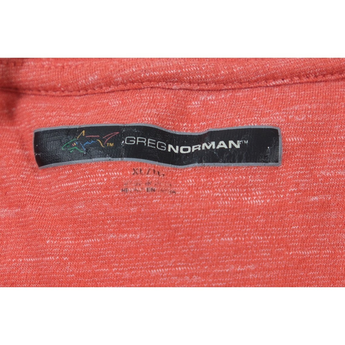 Greg Norman T-Shirt Men XL Red Heathered Shark Logo Short Sleeve Cotton Blend