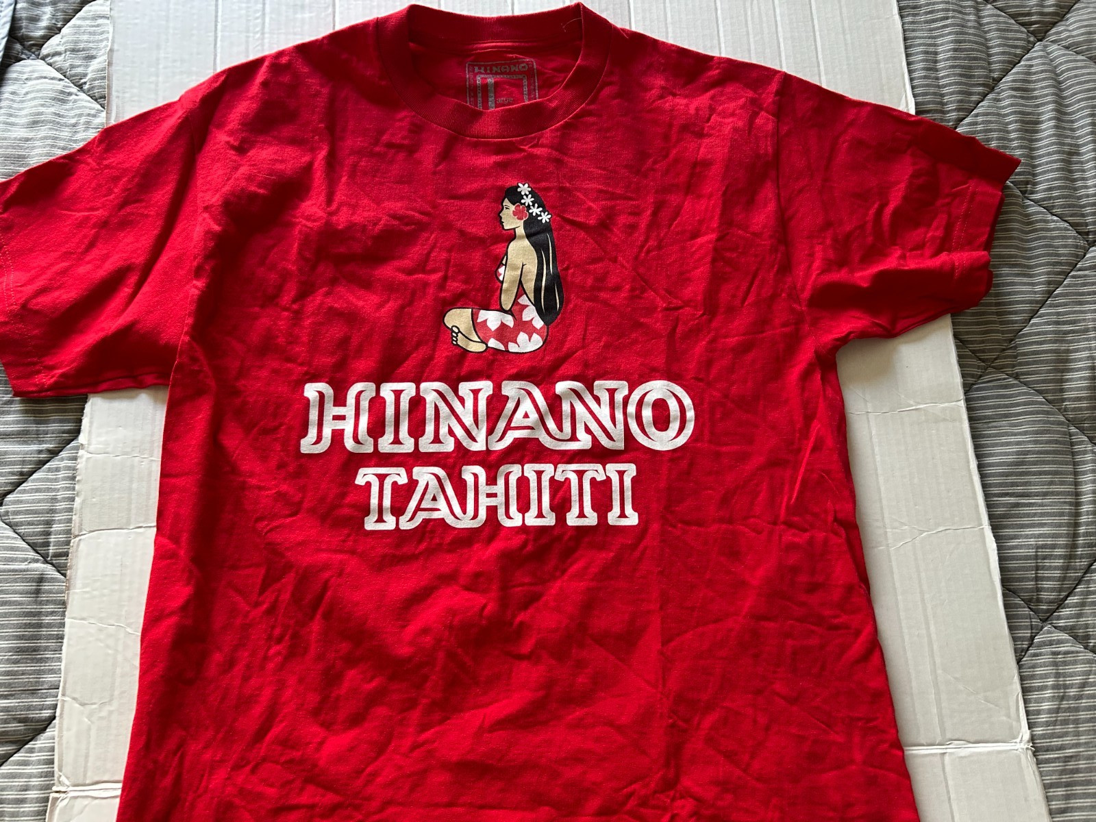 HINANO TAHITI TAHITIAN GIRL SIZE L RED SHORT SLEEVE T-SHIRT…SEE DESCRIPTION