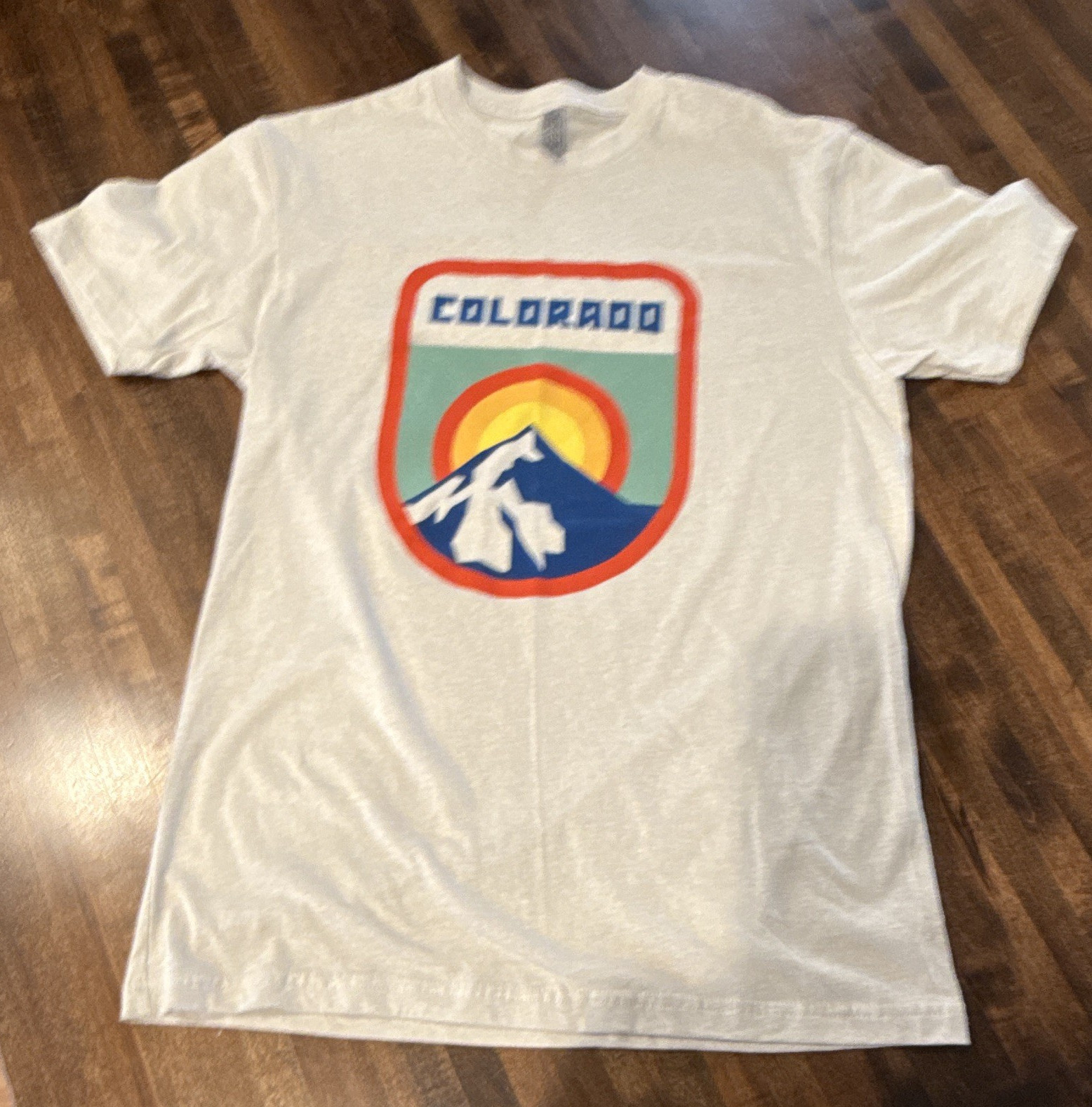 Next Level Apparel Men’s White Colorado Graphic Logo Knit Crew Neck T-Shirt S