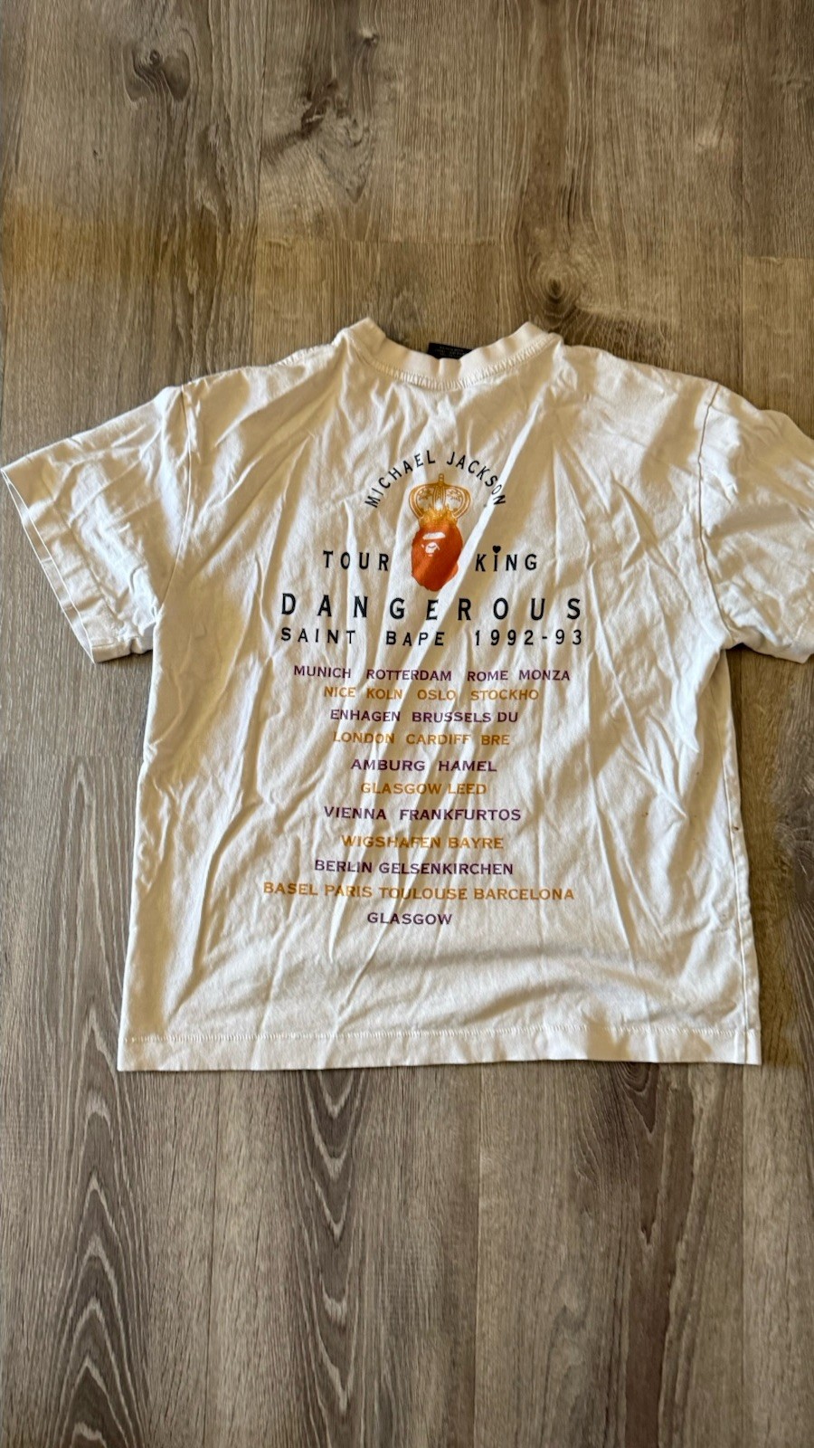Bape x Saint Michael Jackson Color Cream White Size M Used From Japan
