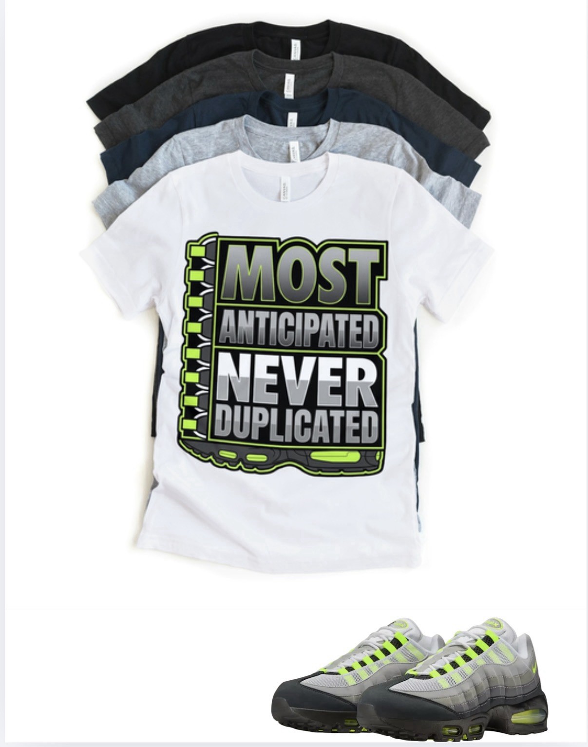 Custom Max 95 OG Neon Sneaker Matching T-Shirt | Sneakerhead Streetwear Jordan