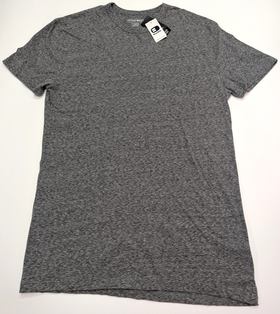 NWT Departwest Buckle Mens XL Gray Heather T-Shirt Short Sleeve Crew Neck