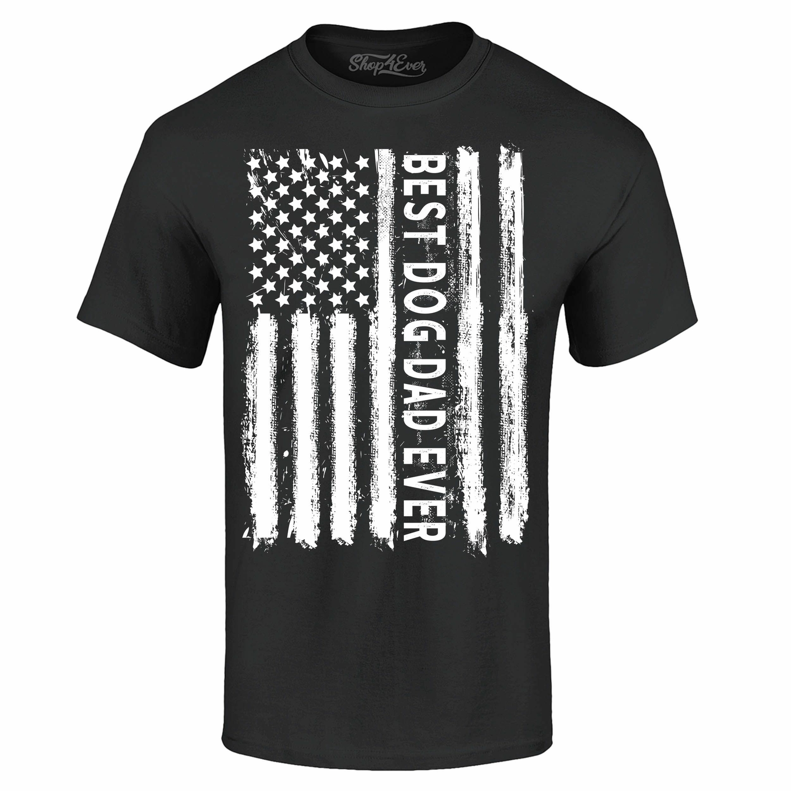 Best Dog Dad Ever USA Flag Distressed T-shirt Fur Dad Dog Lover Gift Tee Shirts