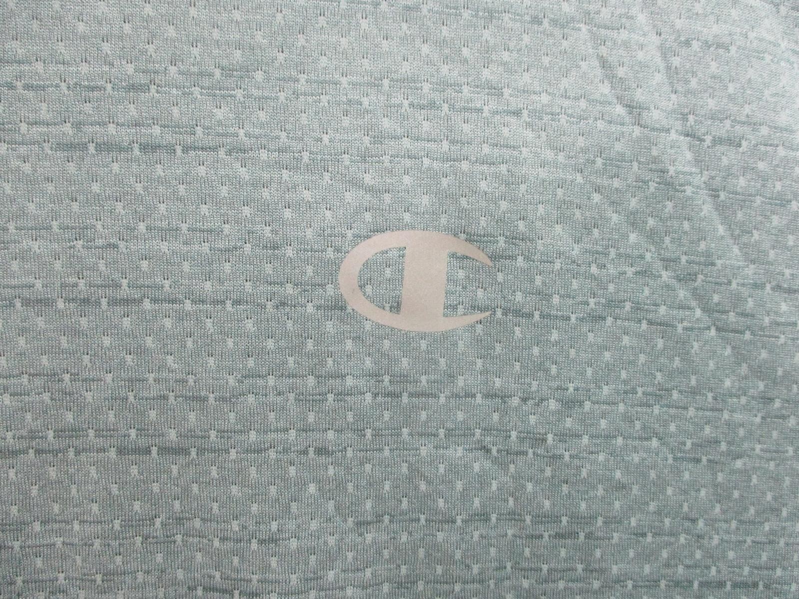 Champion Shirt Medium Adult Blue Lightweight Stretch Logo Performance Gym Mens M