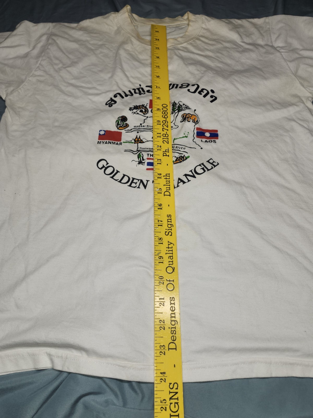 Vintage Golden Triangle T Shirt China Thailand Drug Trade Trafficking Size XL