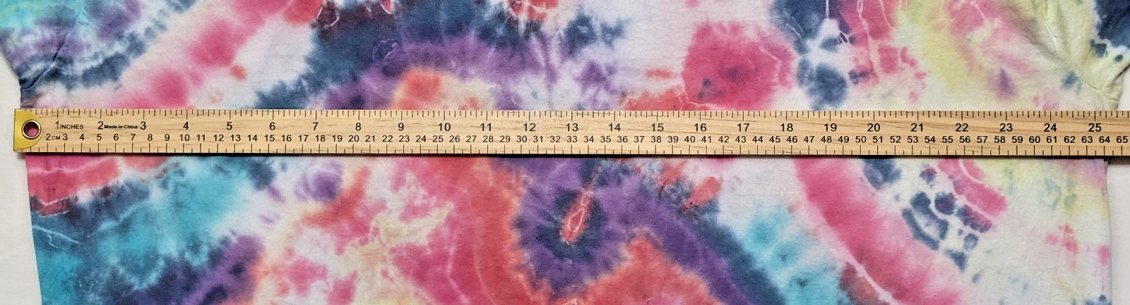 Handmade Tie Dye Geode Pattern Red Pink Purple Yellow 3XL Shirt 25″ W X 31″ L