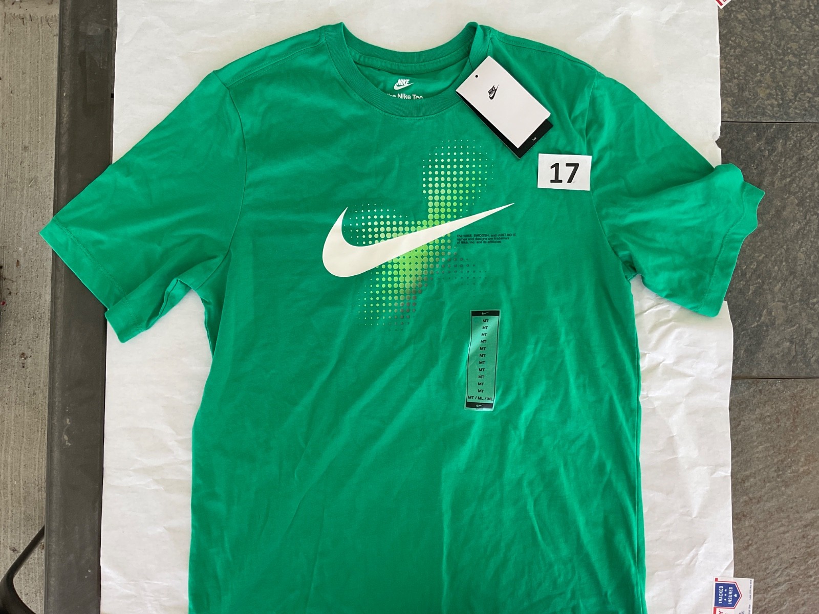 Nike Tee Shirt Short Sleeve Blue Bright Green Sportswear New 100% Cotton
