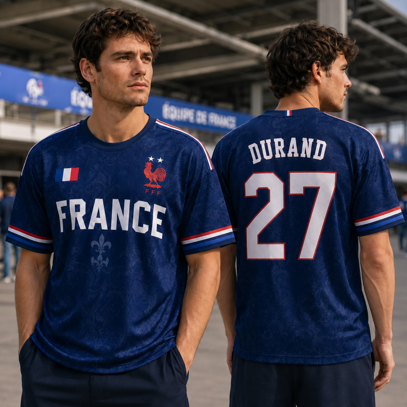Mens France Soccer Jersey Personalized Name Number French Football Shirt (S-5XL)