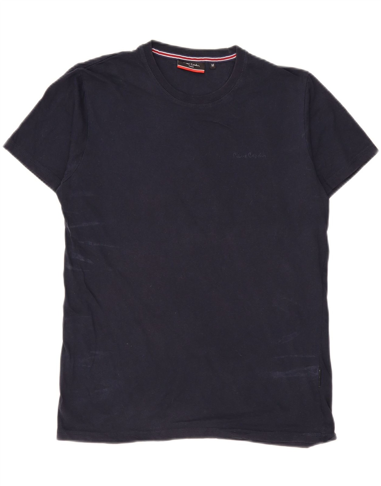 Pierre Cardin Mens T-Shirt Top Medium Navy Blue Cotton AJ06