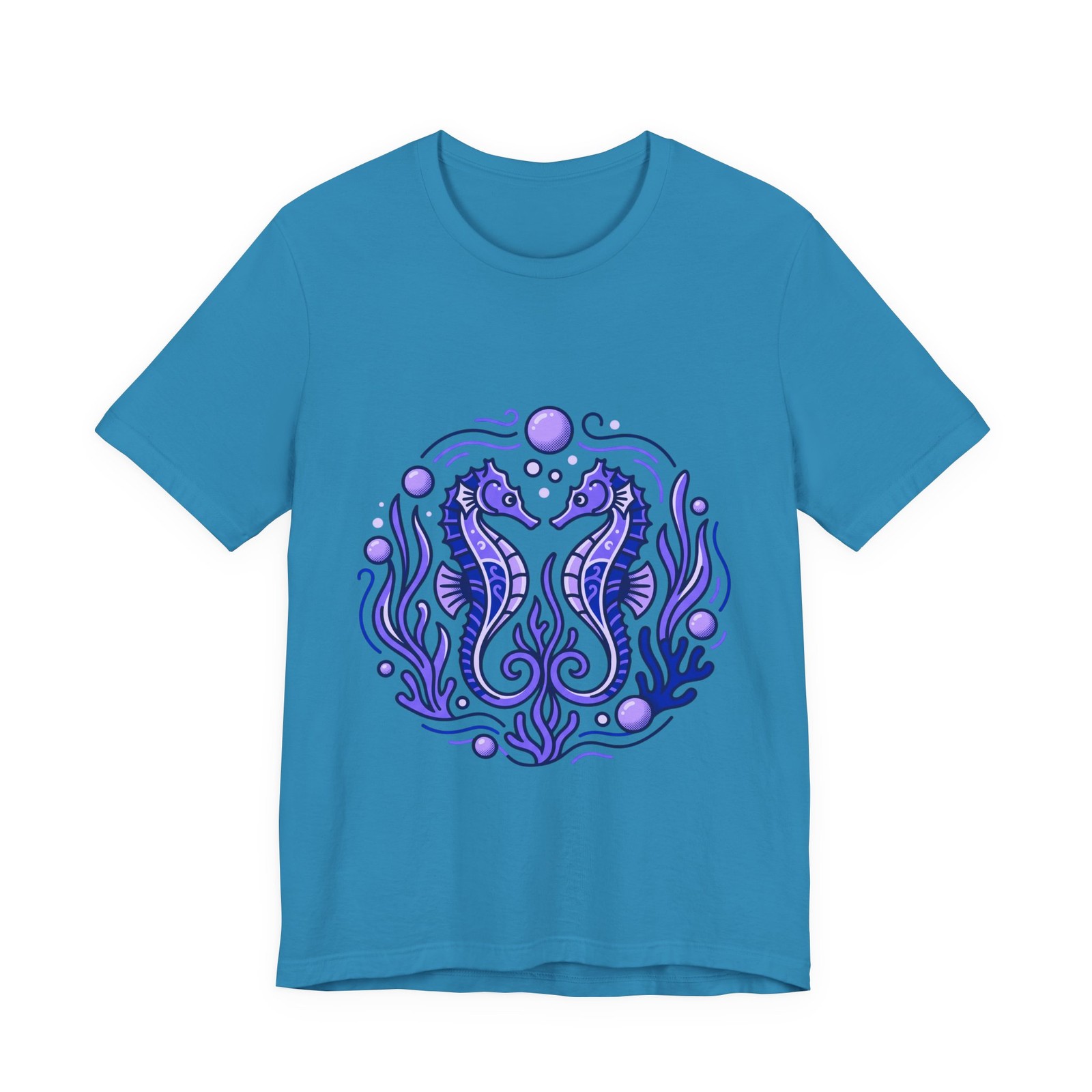 Purple Seahorse Illustration T-Shirt | Nautical Ocean Art