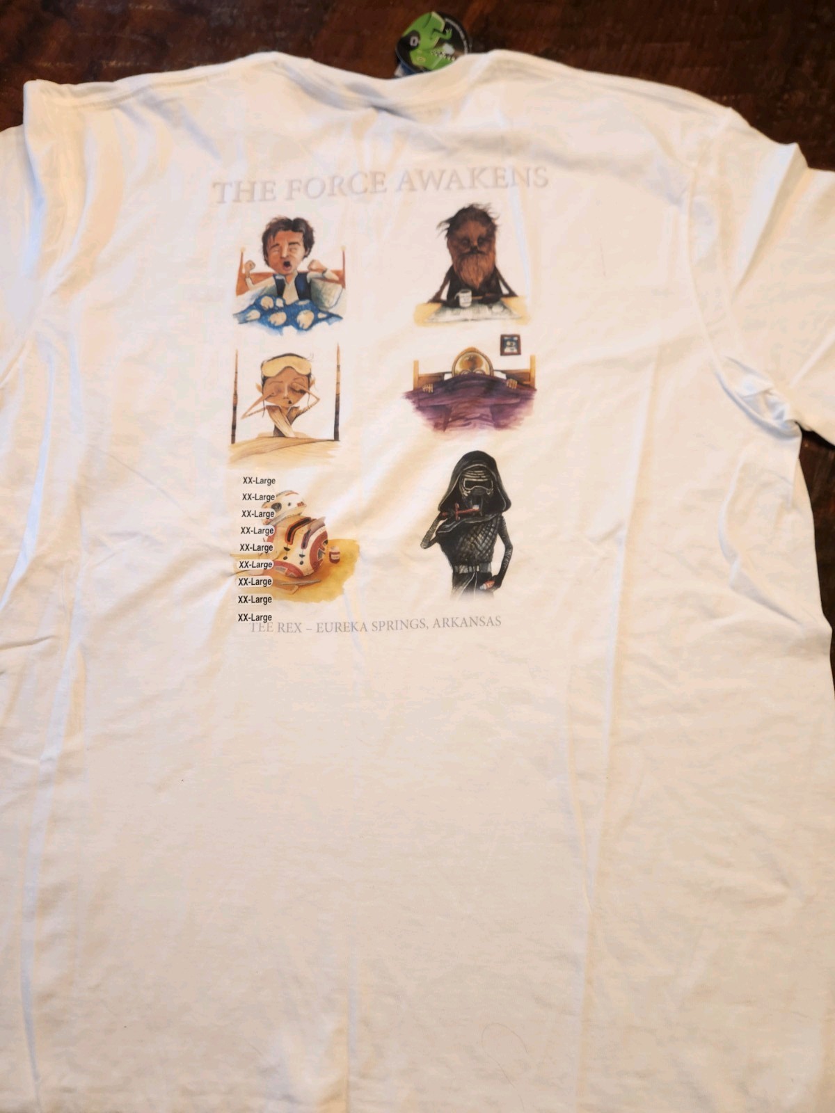 NWT Star Wars The Force Awakens Men’s XXL T Shirt White Spoof Shirt – TEE-REX AR