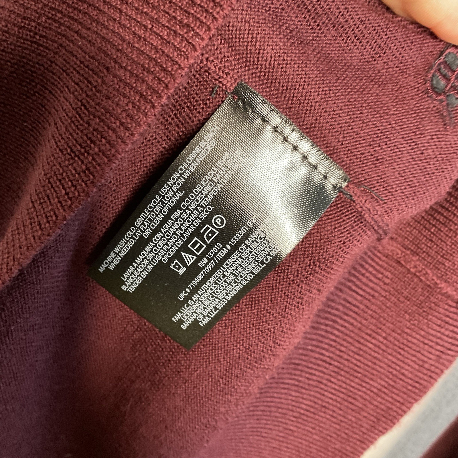 Banana Republic Men’s Merino Wool Crew Neck Sweater Dark Red Maroon Size XL