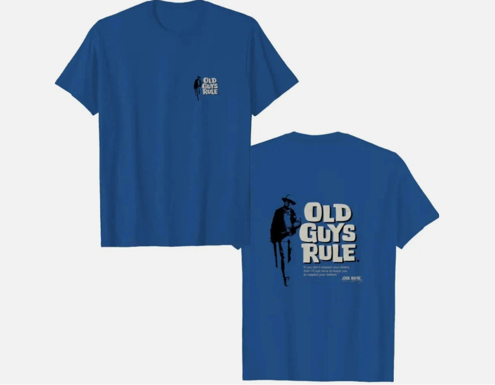 (Royal blue) Vintage 2000’s OLD GUY RULE x John Wayne shirt Reprint