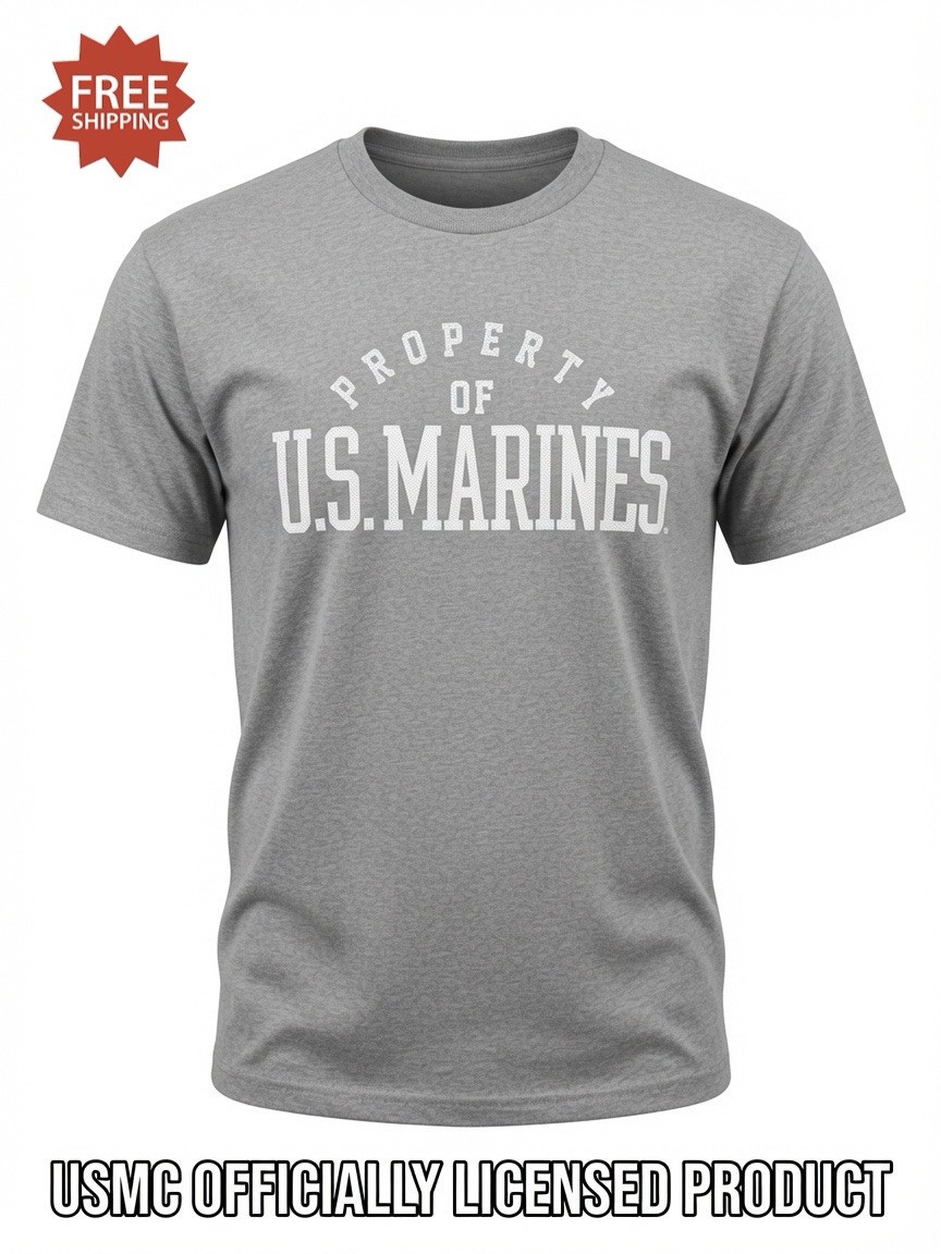 USMC “U.S. MARINES” Ash Gray T-Shirt – Size S / SMALL – by MV Sport – NWT!