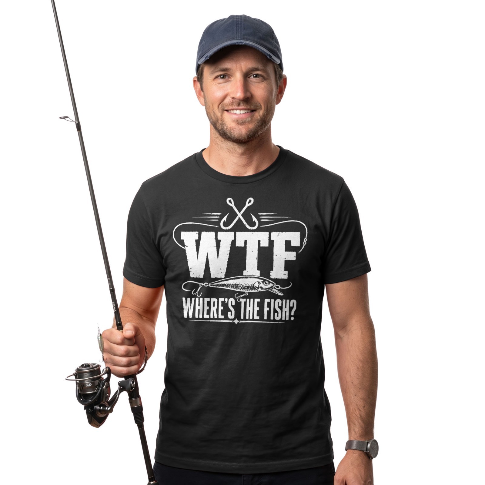 WTF Where’s The Fish Fishing Fisherman Angler Carp Fish Lover Dad Gift T-Shirt
