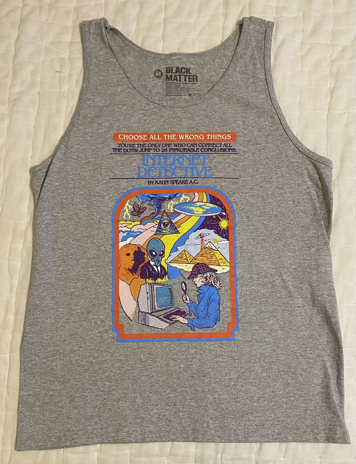Internet Detective Choose Your Own Adventure Book Wrong Things Tank Top Shirt M