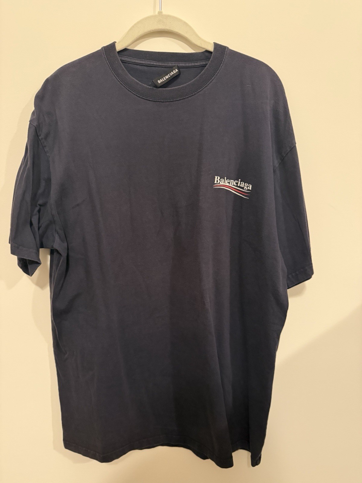 Balenciaga Navy Campaign Tshirt, Size M