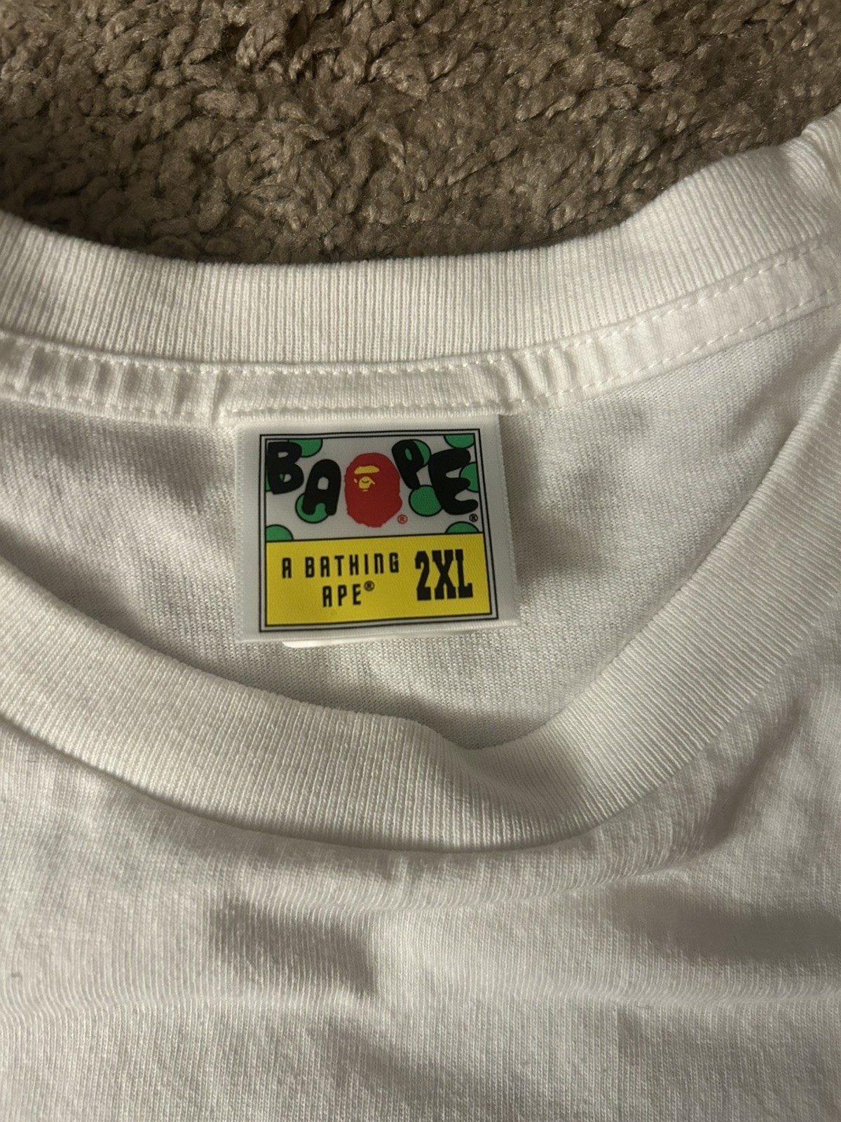 A BATHING APE BAPE BABY MILO WHITE T-SHIRT ADULT SIZE 2xL