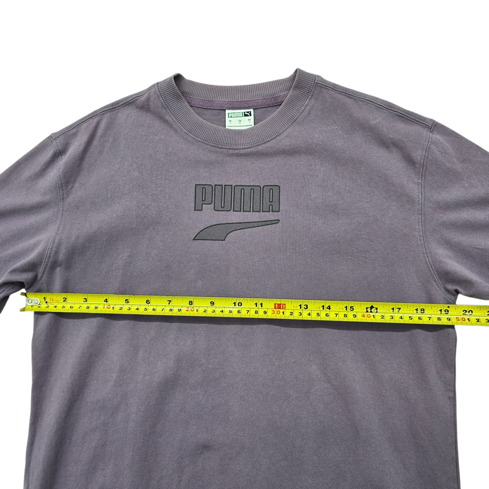 Puma Forever Better Purple S Men’s Crew Neck T-Shirt Embroidered Logo