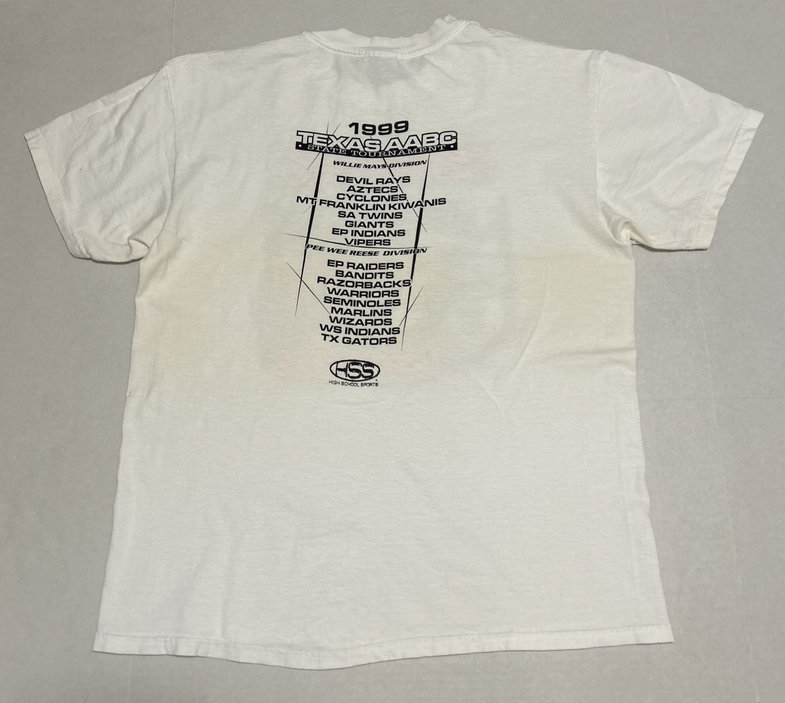 VTG Texas High School Sports T-shirt Baseball AABC Large White Hanes