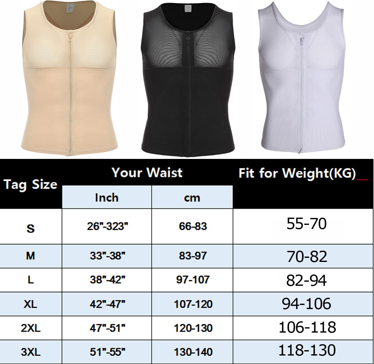 Mens Compression Vest Slimming Body Shaper Tummy Control Gynecomastia Undershirt