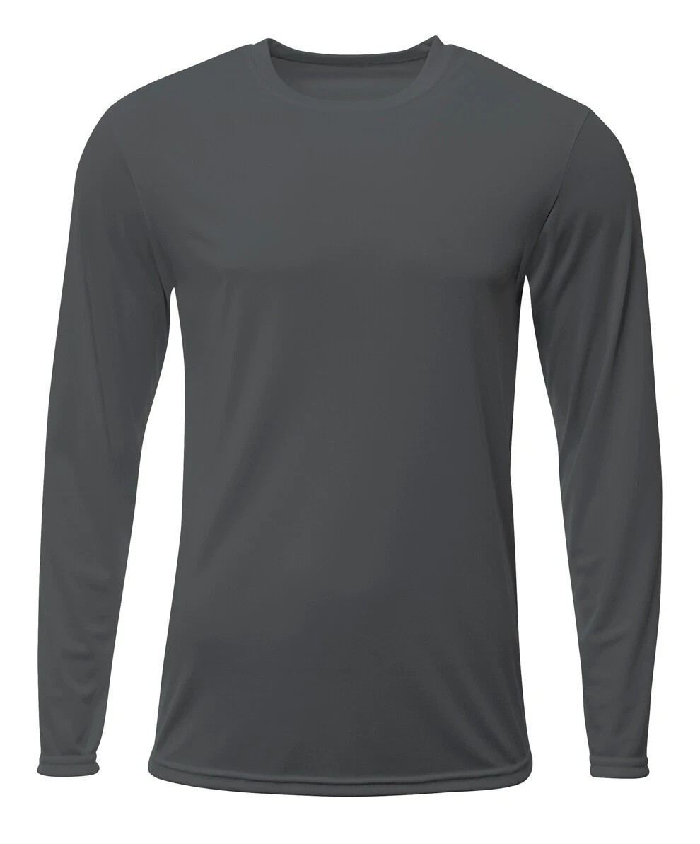 A4 Mens Dri-Fit Long Sleeve Polyester Moisture Wicking Sprint T-Shirt – N3425