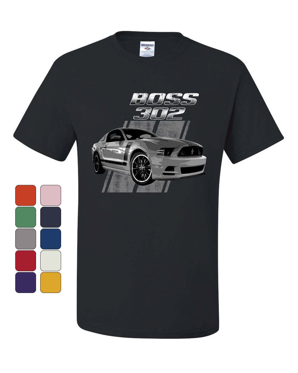 Ford Mustang Boss 302 T-Shirt 50 Years Anniversary Muscle Car Tee Shirt