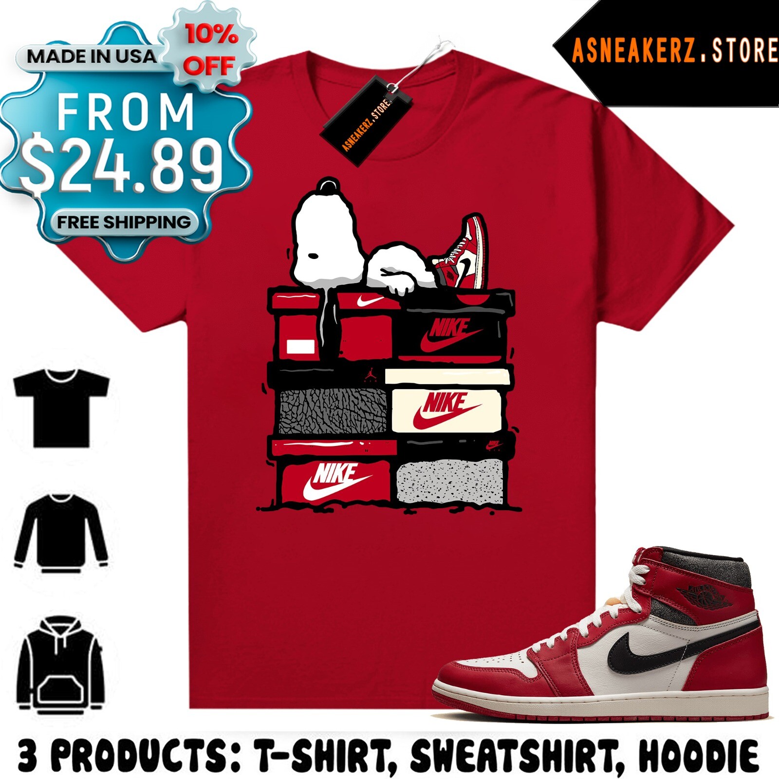 Shirt To Match AJ 1 High OG Chicago Lost And Found Sneaker Tee Sneakerhead S Dog