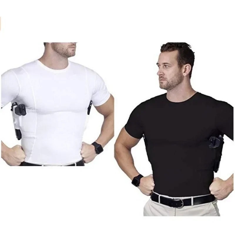 Concealment Clothes Men’S Crew Neck Undercover- Concealed Holster Carry Tops