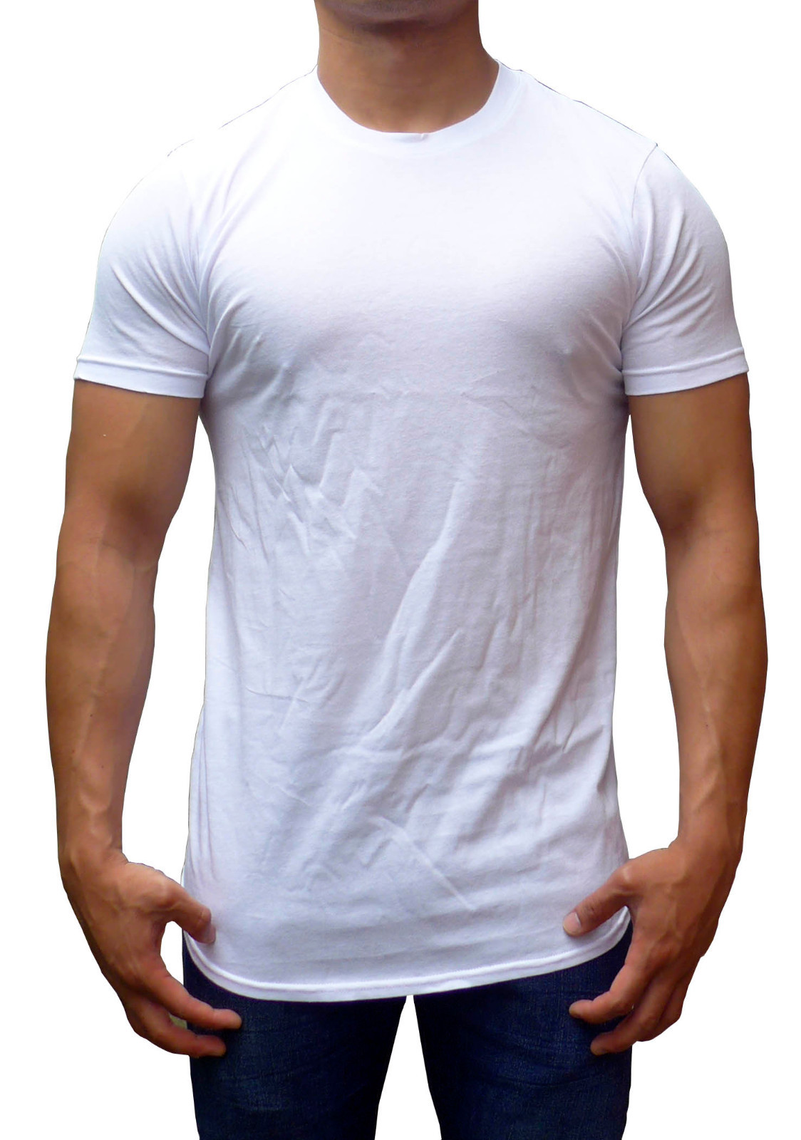 MENS TALL T-SHIRT EXTRA LONG LENGTH SLIM FIT GYM FASHION SHIRT MUSCLE TEE