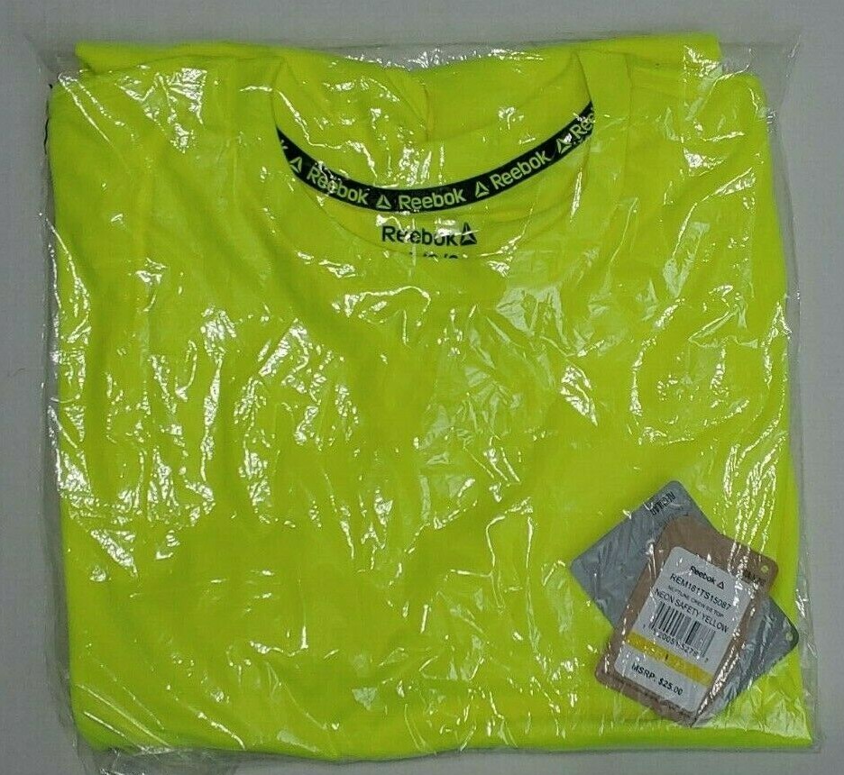 Reebok Neptune Crewneck Shirt Gym Exercise Neon Yellow Men’s Medium-Large