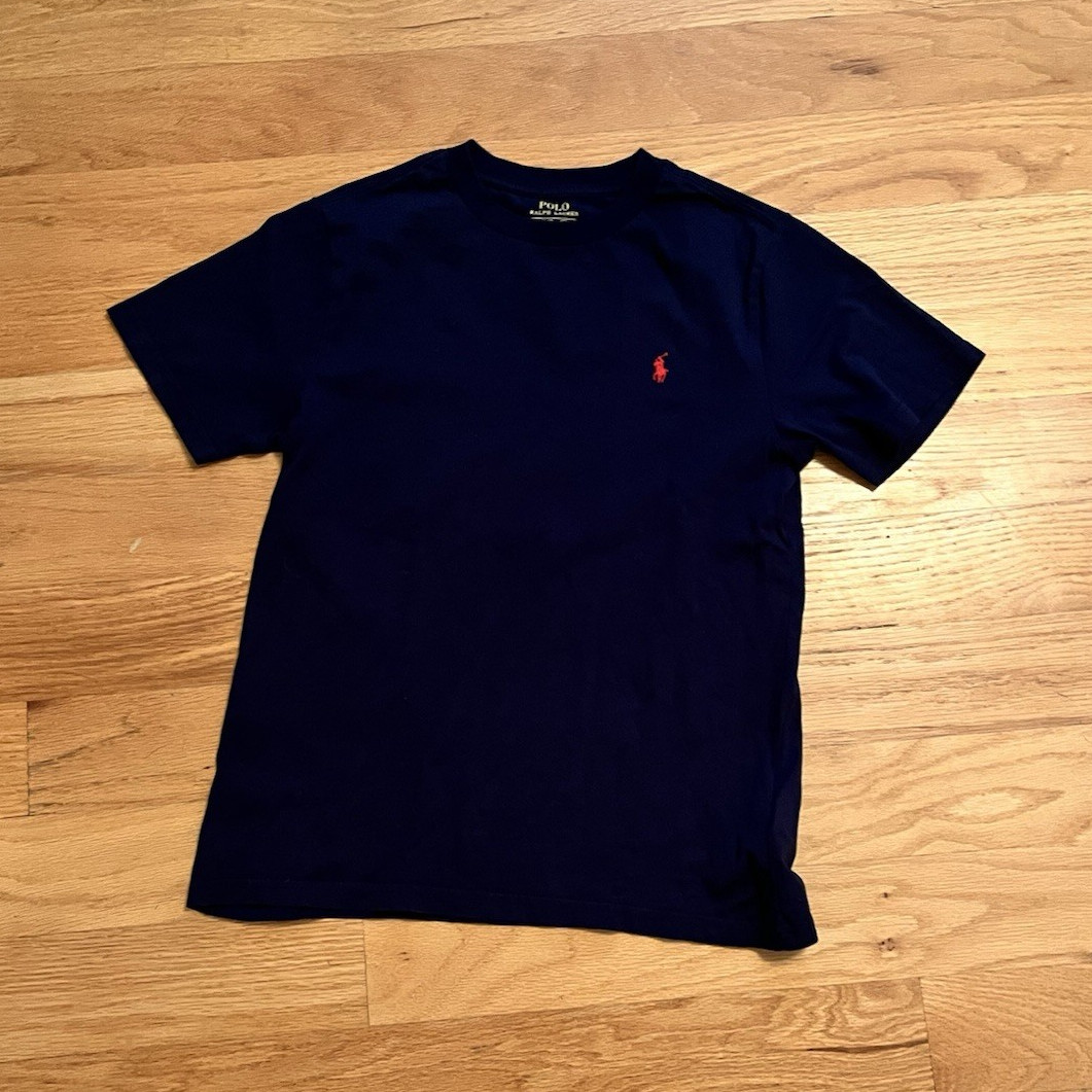 Polo Ralph Lauren Teens M (10-12) Navy Logo Crew Neck Short Sleeve T-Shirt