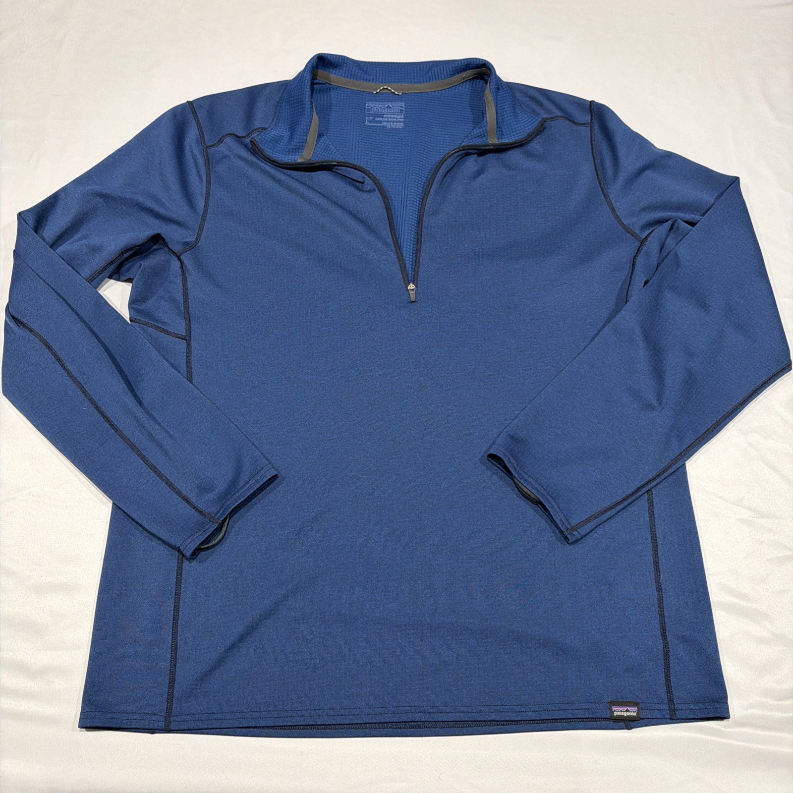 Patagonia Capilene Polartec Baselayer Shirt Mens Large MidWeight Navy Blue