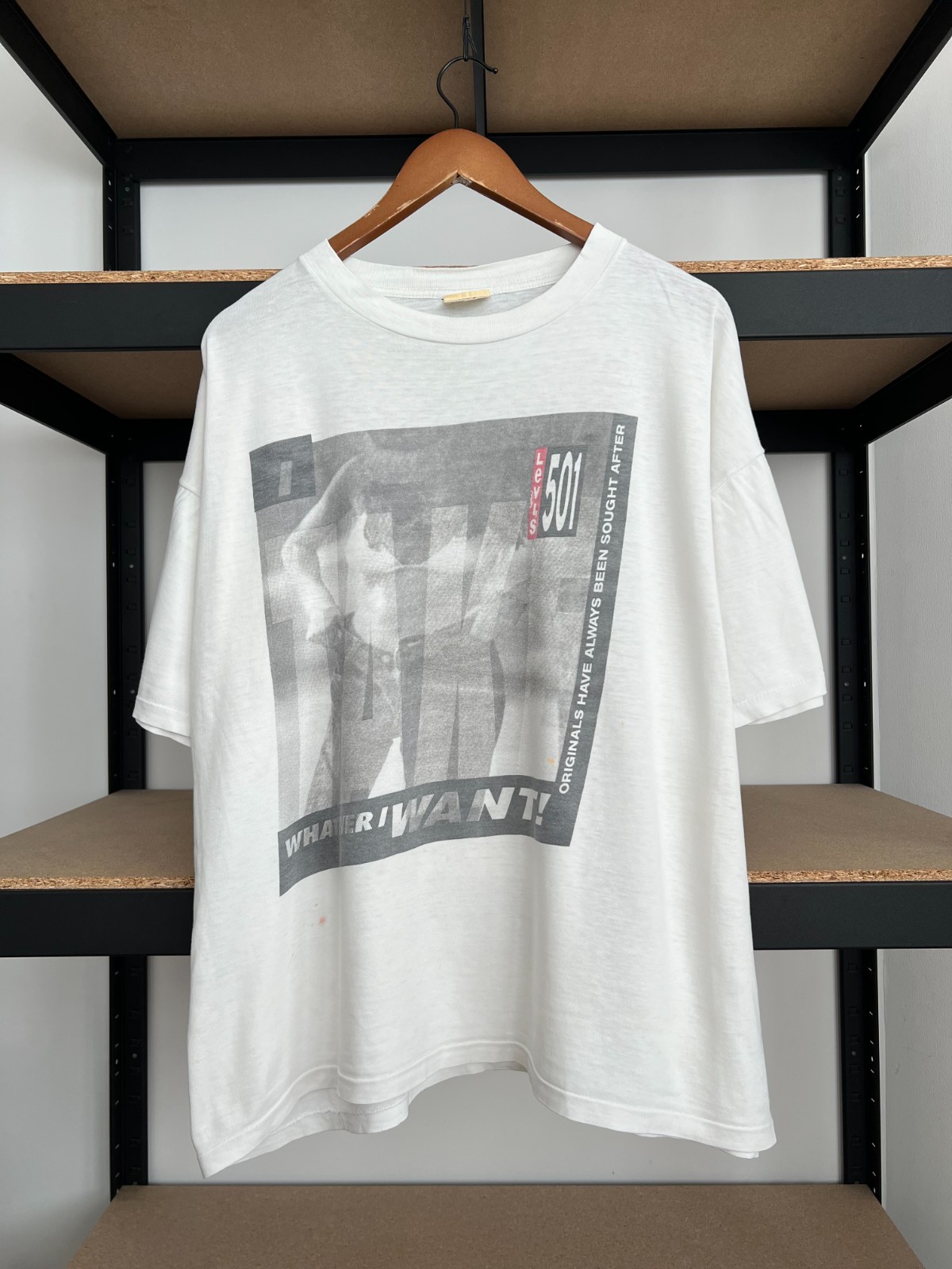 Vintage 90s Levis Levi’s 501 Sexy Girl Promo White T-shirt Sz L