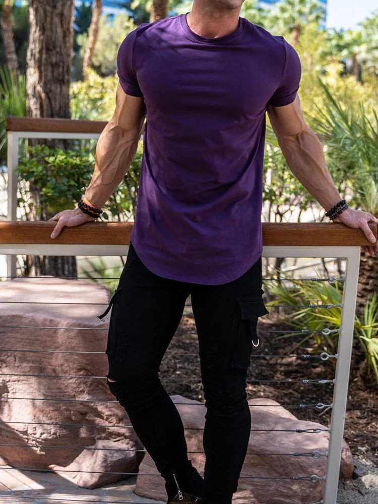 Men Muscle Fitness Workout Shirt Summer Cotton Gym Sport Tee Tshirt Top Fun Gift