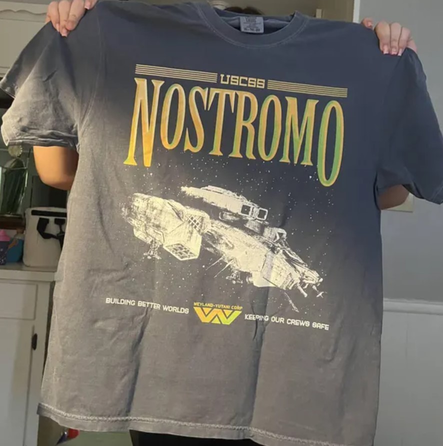 Nostromo Graphic Tee, Retro Sci-Fi Horror Movie Apparel, USCSS Nostromo Alien