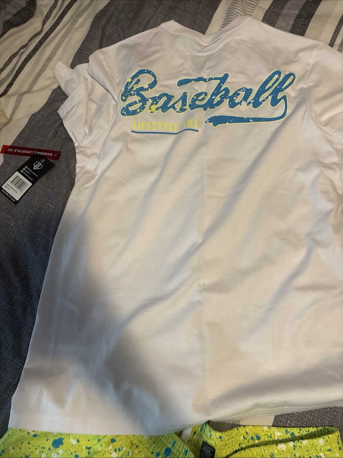 Baseball Lifestyle 101 Green Splatter Set Short And Tee Shirt-Size Men’s Medium