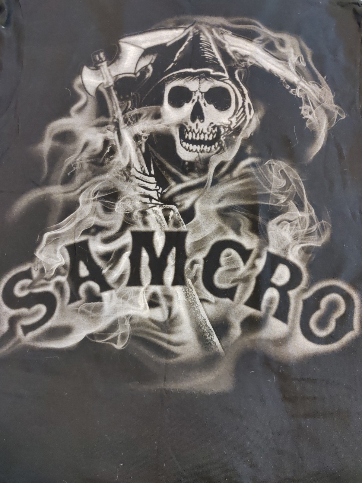 Men’s Son of Anarchy Dual Graphic Grim Reaper T-Shirt Black 2XL