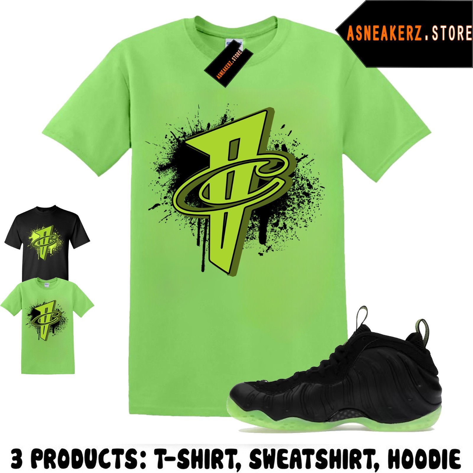 Tee Shirt Matching Foamposite One Black Volt Match Sneaker Number 1 Cent Penny