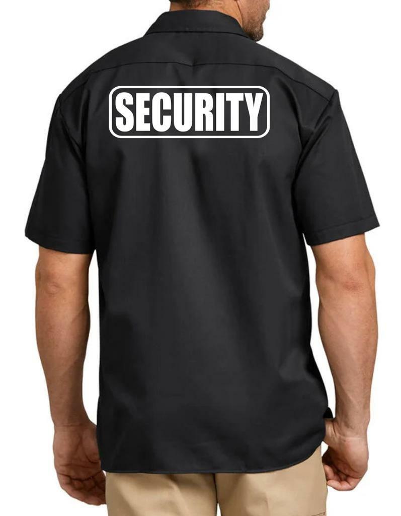 NEW MENS PRINTED SECURITY GUARD UNIFORM HEAVY THICK BUTTONS WORK DICKIES SHIRTS