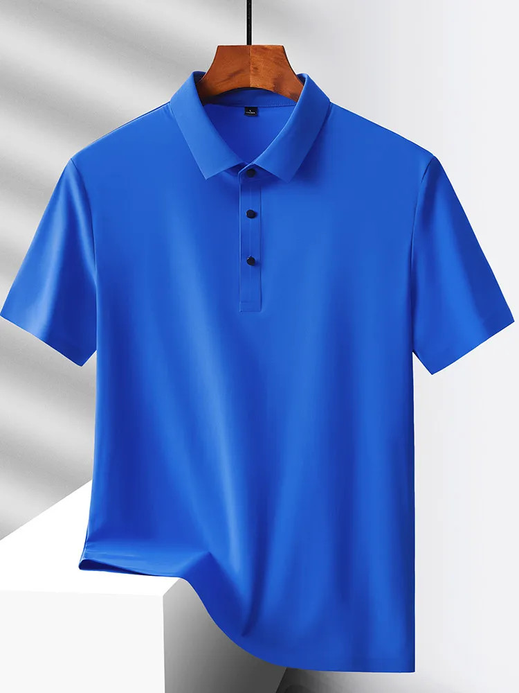 Men Summer Ice Silk Quick Dry Polo Shirt Casual Office Golf Top Tee Tshirt Gift