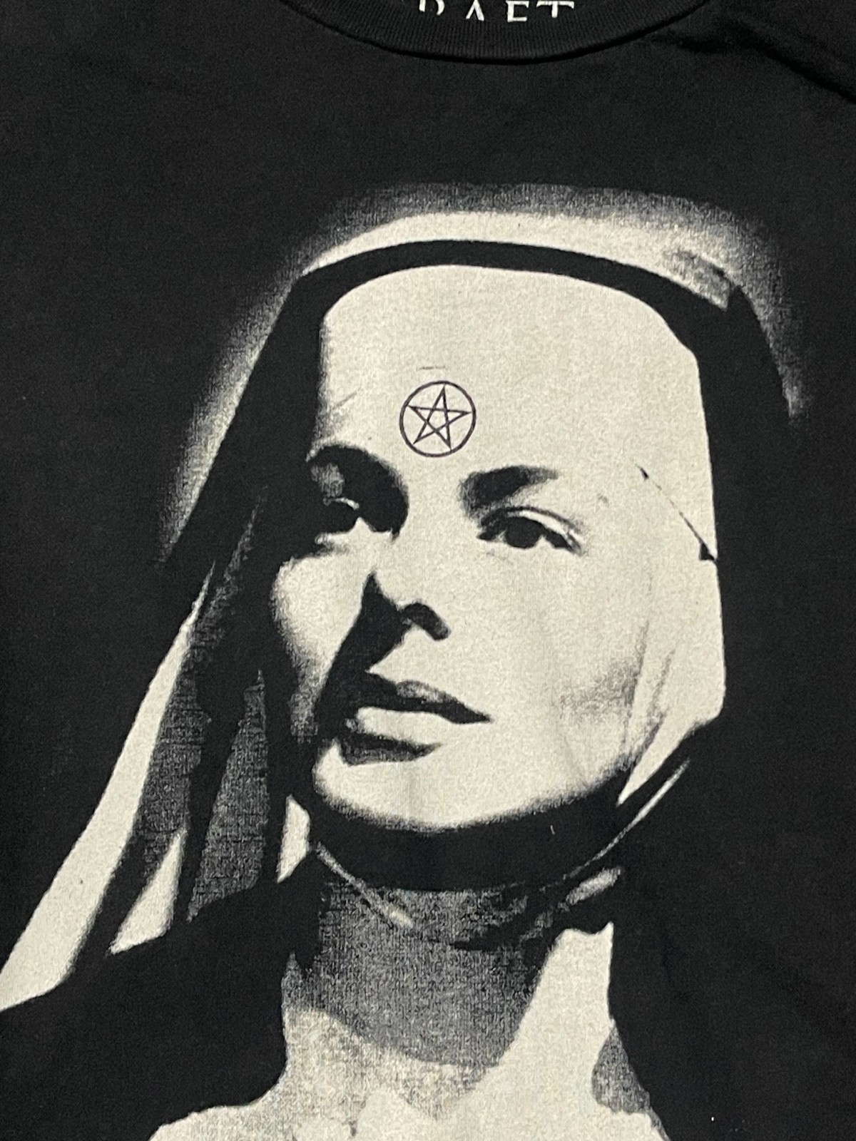Black Craft Cult Shirt Womens XS Unholy Lesbian Satanic Nun Affliction Church