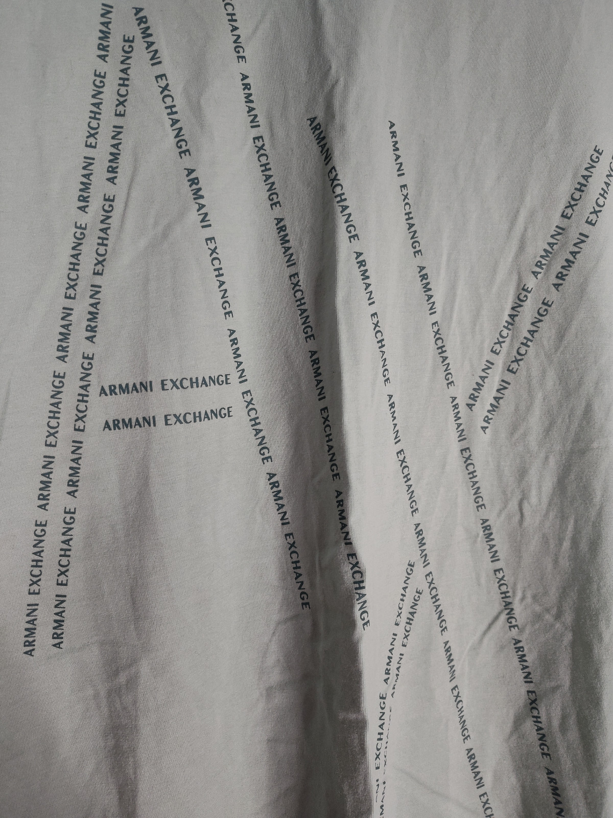 Armani Exchange Decorative Text Regular Slim Men’s Tee, Teal, Small