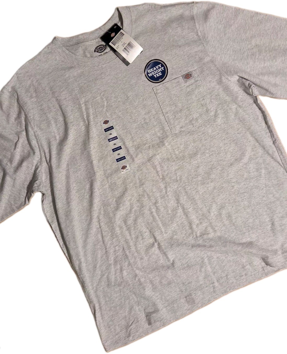 DICKIES Heavyweight Fabric Long Sleeve Pocket T-Shirt Men’s Sz M WL450 Gray
