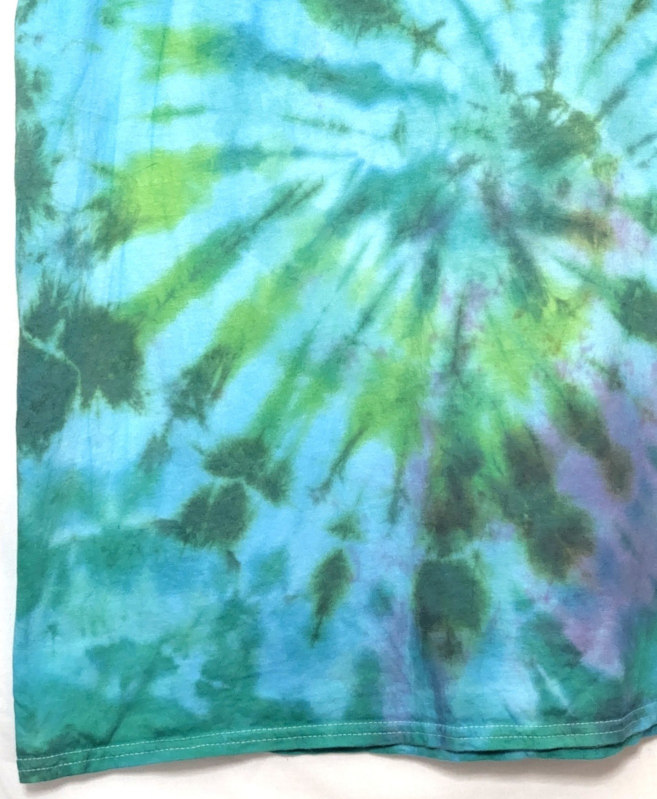 Handmade Tie Dye Tee Shirt Unisex XXL 24×29.5 Spiral Ice Dyed Colorful