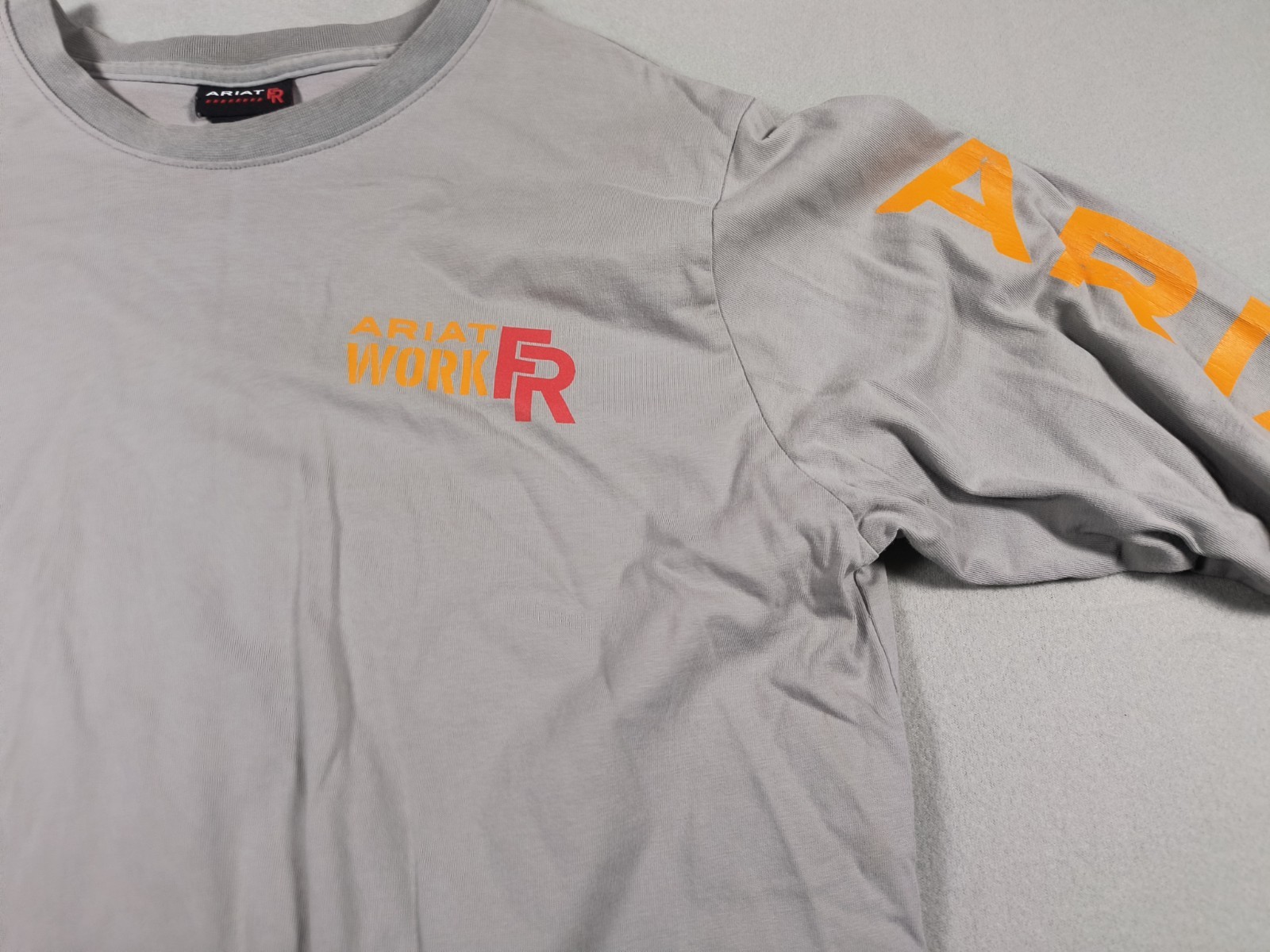 Lot 4 Ariat Work FR Flame Resistant Crew Shirt Mens L Gray Tan CAT 2 NFPA 2112