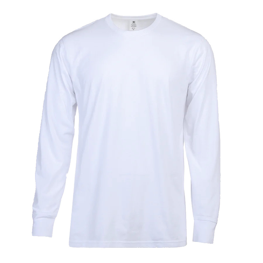 Cotton T- Shirt Crew Neck Long Sleeves Men’s Shirts Ribbed Cuff and Neck Solid
